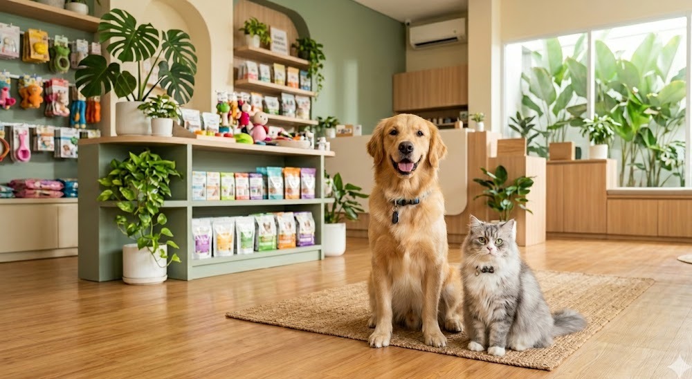 Suasana Mocca Petcare — anjing dan kucing di pet shop dan klinik hewan